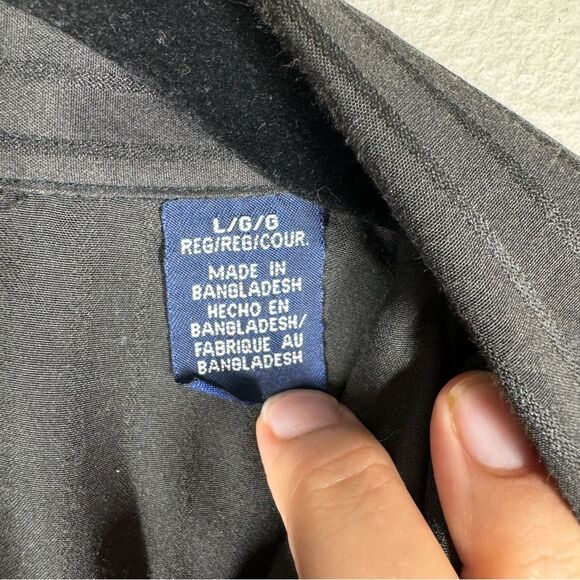 Vintage Wrangler Pearl Snap Western Button Down Shirt Long Sleeve Black Stripe L - Picture 4 of 8